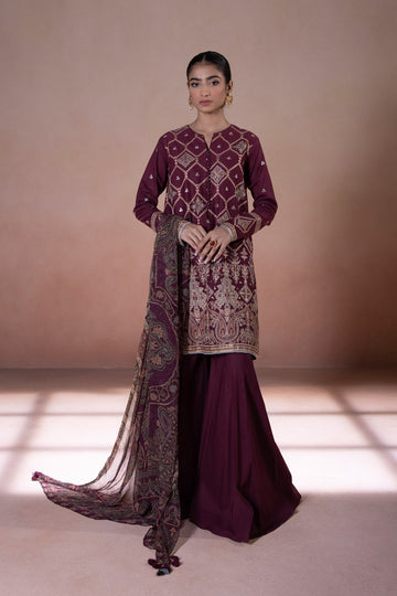 Sapphire U3E SG22V5 12 3 Piece Embroidered Cotton Suit Intermix Collection 2022 Online Shopping